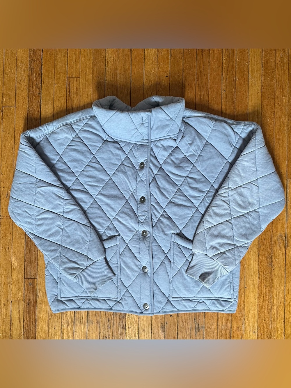 wild fable Light Blue Quilted Button-Up Puffer Jacket